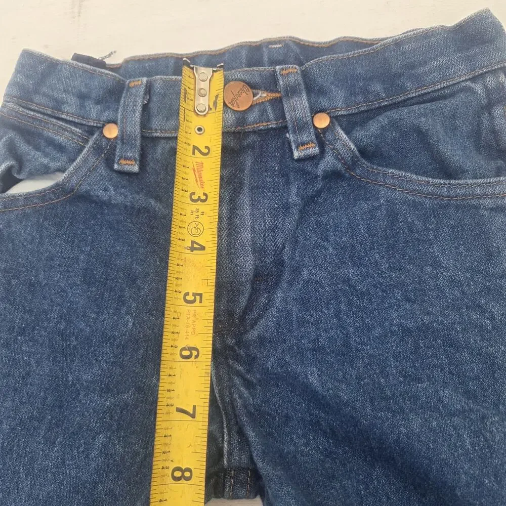 Vtg Wrangler 13MWZBP Cowboy Cut Jeans Western Rodeo Boys Size 8 Slim Distressed